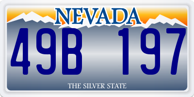 NV license plate 49B197