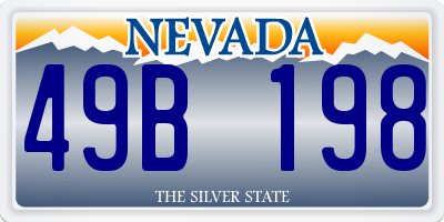 NV license plate 49B198
