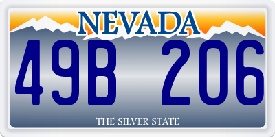 NV license plate 49B206