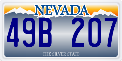 NV license plate 49B207