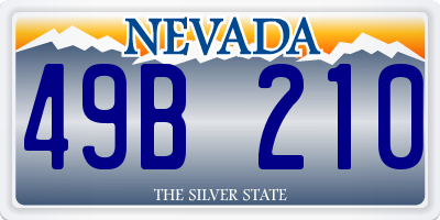 NV license plate 49B210