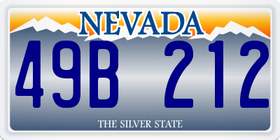 NV license plate 49B212