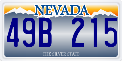 NV license plate 49B215