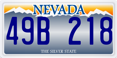 NV license plate 49B218