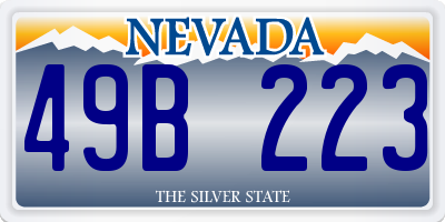 NV license plate 49B223