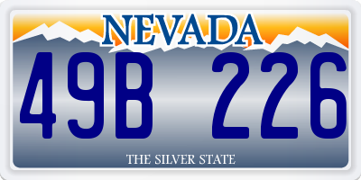 NV license plate 49B226