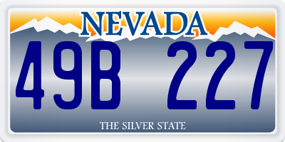 NV license plate 49B227