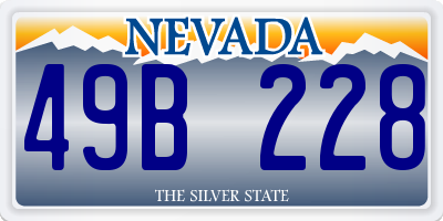 NV license plate 49B228
