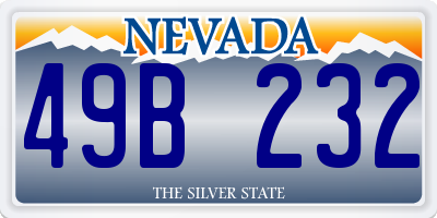 NV license plate 49B232