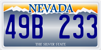 NV license plate 49B233