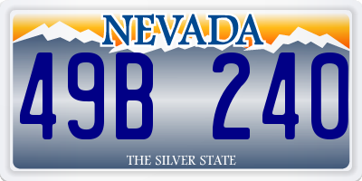 NV license plate 49B240
