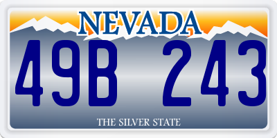 NV license plate 49B243