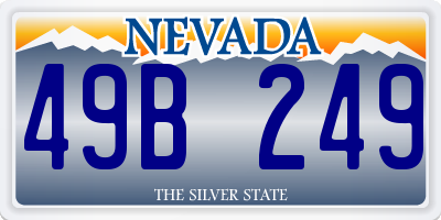 NV license plate 49B249