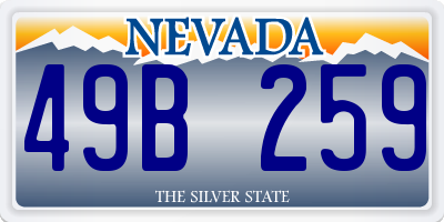 NV license plate 49B259