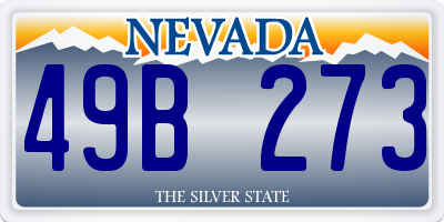 NV license plate 49B273