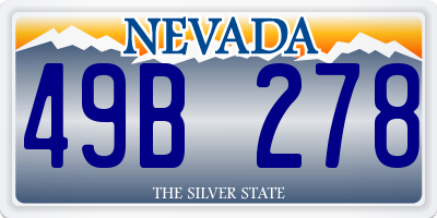 NV license plate 49B278