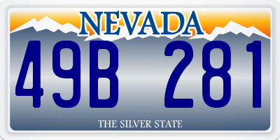 NV license plate 49B281