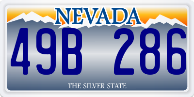 NV license plate 49B286