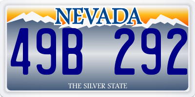 NV license plate 49B292