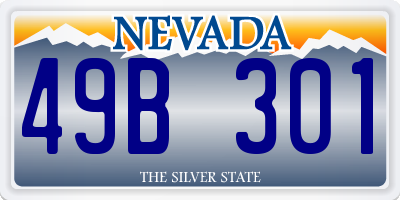 NV license plate 49B301