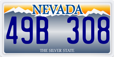 NV license plate 49B308
