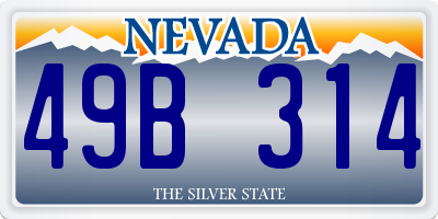 NV license plate 49B314
