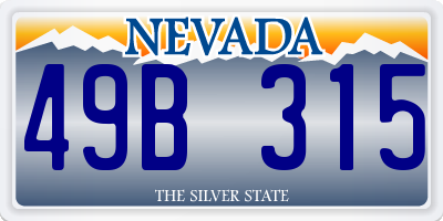 NV license plate 49B315