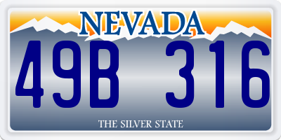 NV license plate 49B316