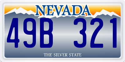 NV license plate 49B321