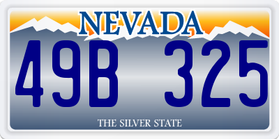 NV license plate 49B325