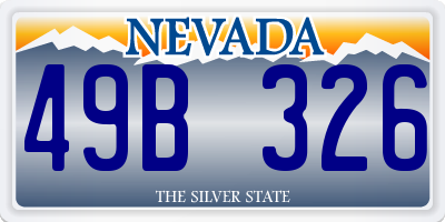 NV license plate 49B326