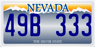 NV license plate 49B333