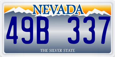 NV license plate 49B337