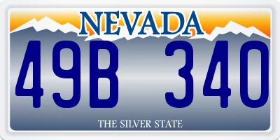 NV license plate 49B340