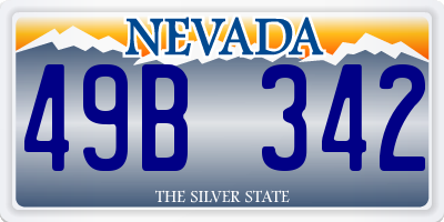 NV license plate 49B342