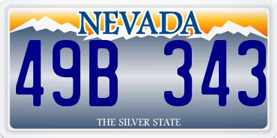 NV license plate 49B343