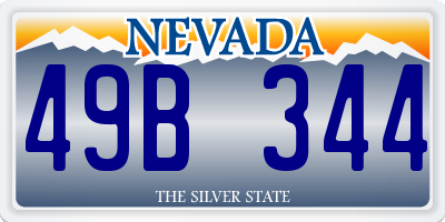 NV license plate 49B344