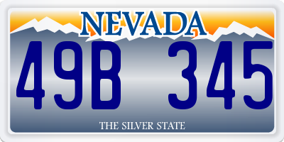 NV license plate 49B345