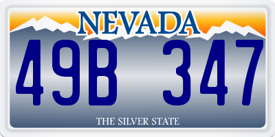 NV license plate 49B347