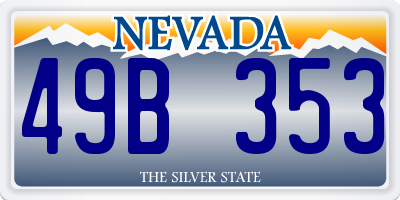 NV license plate 49B353