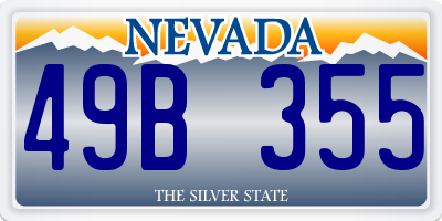 NV license plate 49B355