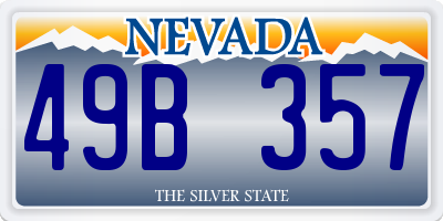 NV license plate 49B357