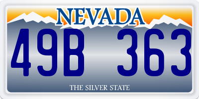 NV license plate 49B363