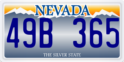 NV license plate 49B365