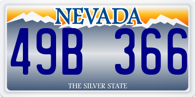 NV license plate 49B366