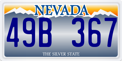 NV license plate 49B367