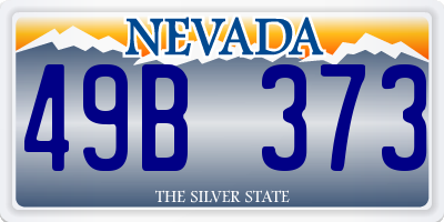 NV license plate 49B373