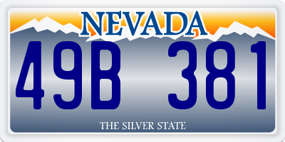 NV license plate 49B381