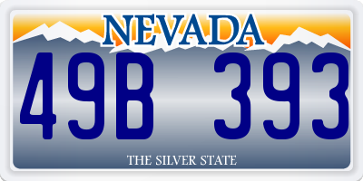 NV license plate 49B393