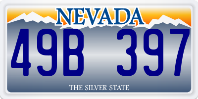 NV license plate 49B397